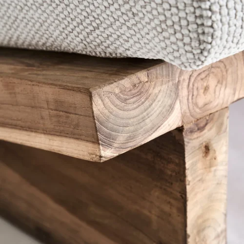 Fauteuil Pure écru et teck recyclé Vical Home — vue 6