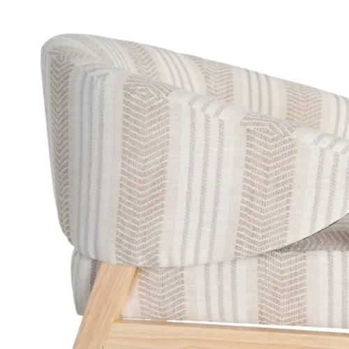 Fauteuil rayé beige Ixia 82 cm — vue 2
