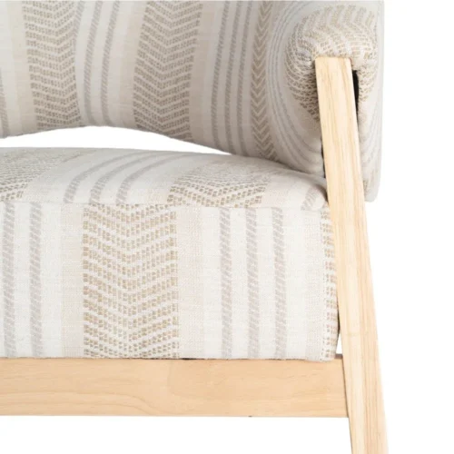Fauteuil rayé beige Ixia 82 cm — vue 5