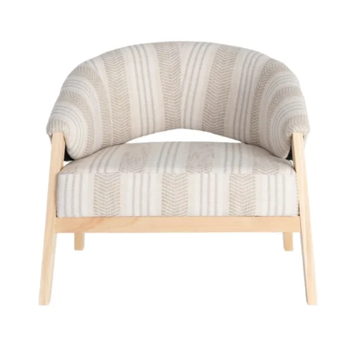Fauteuil rayé beige Ixia 82 cm — vue 6