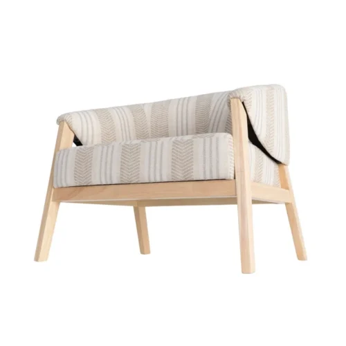 Fauteuil rayé beige Ixia 82 cm — vue 8