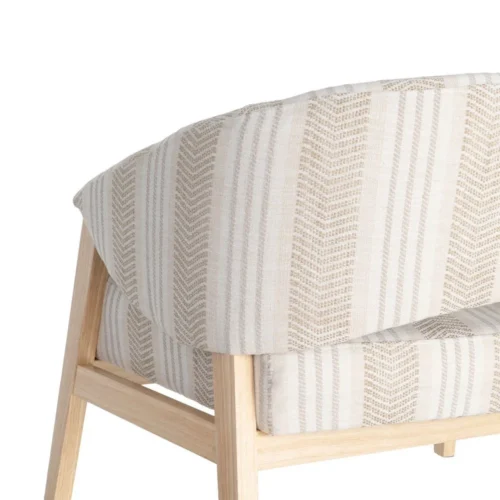 Fauteuil rayé beige Ixia 82 cm — vue 9