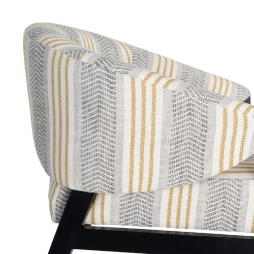 Fauteuil rayé gris Ixia 82 cm — vue 2