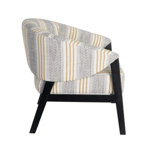 Fauteuil rayé gris Ixia 82 cm — vue 4