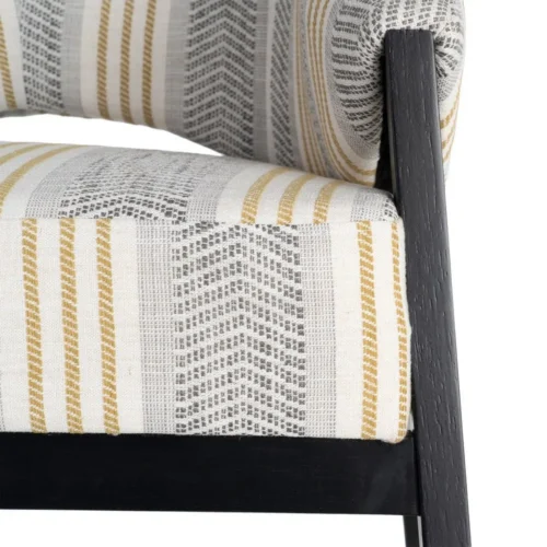 Fauteuil rayé gris Ixia 82 cm — vue 5