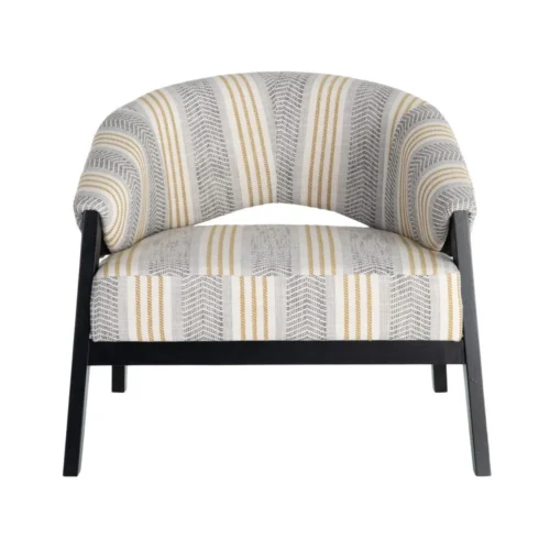 Fauteuil rayé gris Ixia 82 cm — vue 6