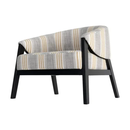 Fauteuil rayé gris Ixia 82 cm — vue 8