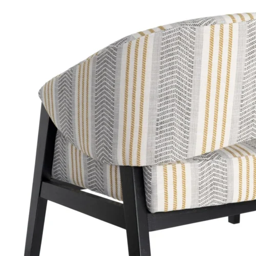 Fauteuil rayé gris Ixia 82 cm — vue 9
