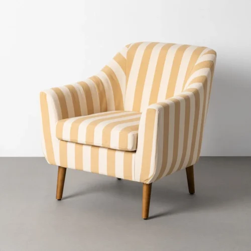 Fauteuil rayé miel Ixia 74 cm