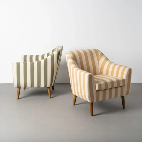 Fauteuil rayé miel Ixia 74 cm — vue 2