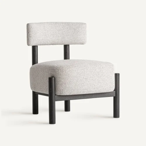 Fauteuil Sindhu frêne noir et blanc cassé Vical Home