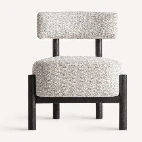 Fauteuil Sindhu frêne noir et blanc cassé Vical Home — vue 2