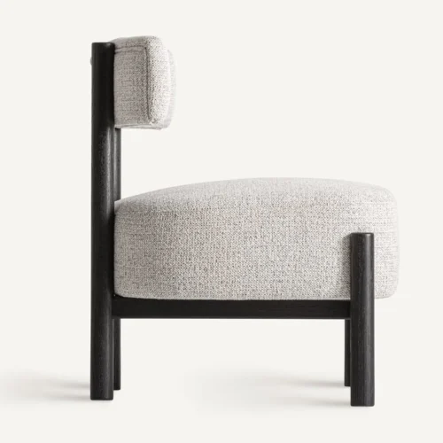 Fauteuil Sindhu frêne noir et blanc cassé Vical Home — vue 3