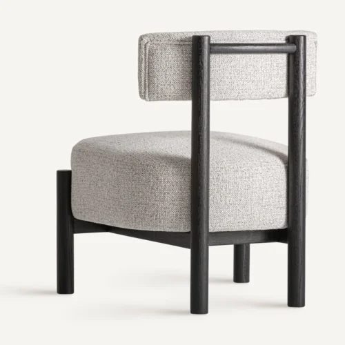Fauteuil Sindhu frêne noir et blanc cassé Vical Home — vue 4
