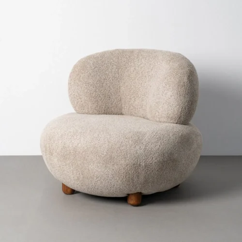 Fauteuil tapissé beige Ixia 93 cm — vue 2