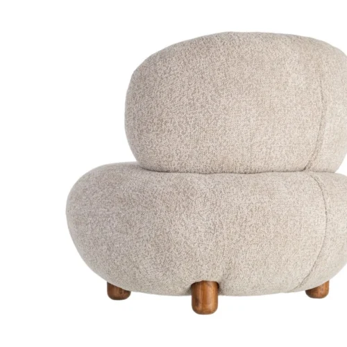 Fauteuil tapissé beige Ixia 93 cm — vue 4