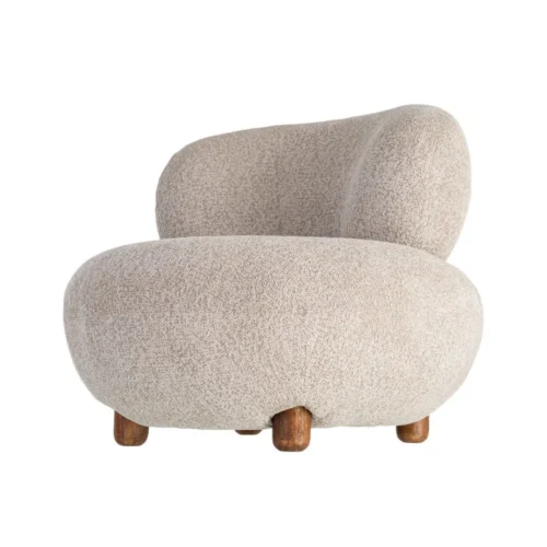 Fauteuil tapissé beige Ixia 93 cm — vue 5