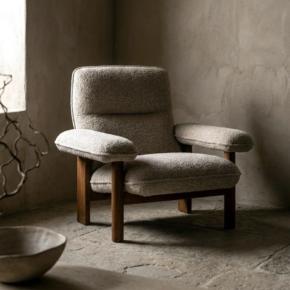 Fauteuil tapissé beige Ixia 97 cm