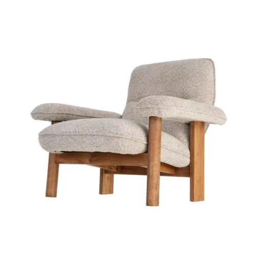 Fauteuil tapissé beige Ixia 97 cm — vue 5