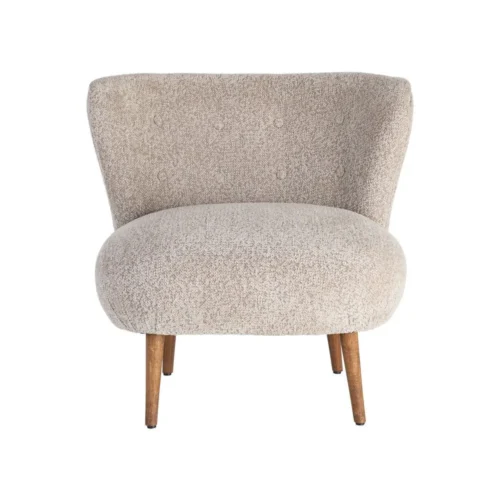 Fauteuil tapissé beige piètement hévéa Ixia 78 cm — vue 10