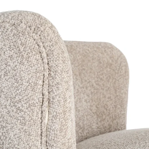 Fauteuil tapissé beige piètement hévéa Ixia 78 cm — vue 3