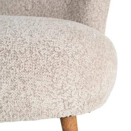Fauteuil tapissé beige piètement hévéa Ixia 78 cm — vue 7