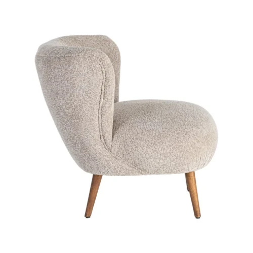 Fauteuil tapissé beige piètement hévéa Ixia 78 cm — vue 8