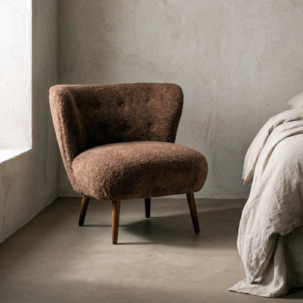 Fauteuil tapissé marron Ixia 78 cm