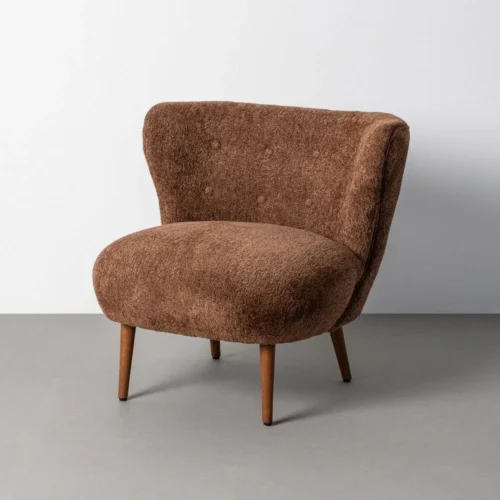 Fauteuil tapissé marron Ixia 78 cm — vue 2