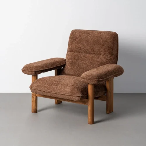 Fauteuil tapissé marron Ixia 96 cm — vue 2