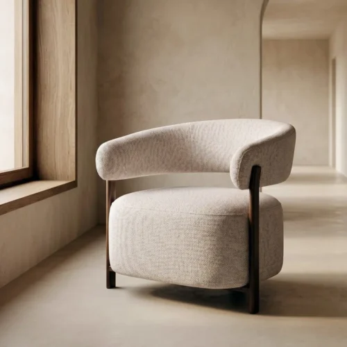 Fauteuil tapissé piètement fer Ixia 77 cm