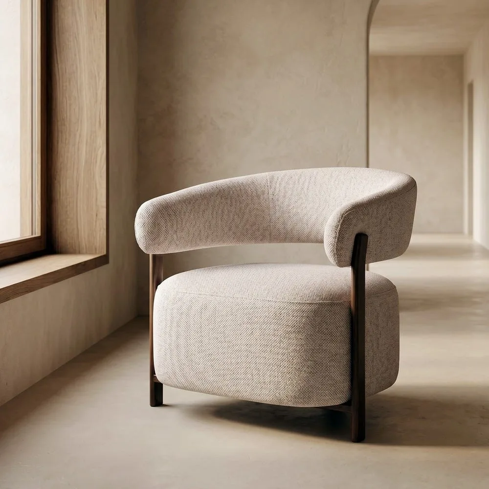 Fauteuil tapissé piètement fer Ixia 77 cm