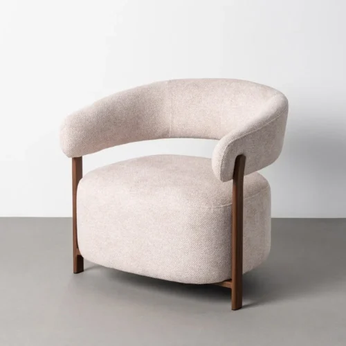 Fauteuil tapissé piètement fer Ixia 77 cm — vue 2