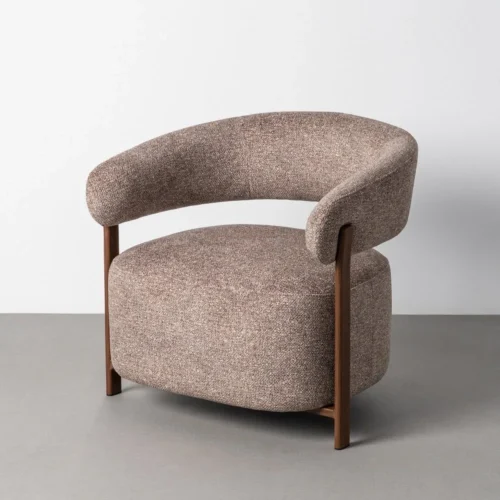 Fauteuil tapissé structure métal Ixia 77 cm — vue 2