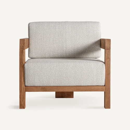Fauteuil Testa beige et marron Vical Home — vue 2