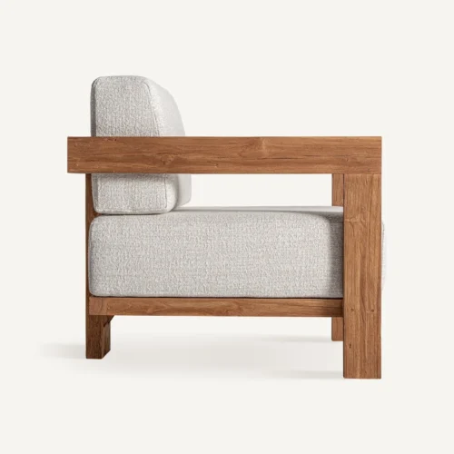 Fauteuil Testa beige et marron Vical Home — vue 3