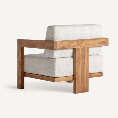 Fauteuil Testa beige et marron Vical Home — vue 4