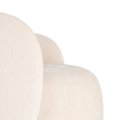 Fauteuil tissu crème piètement bois d'hévéa Ixia 73 cm — vue 2