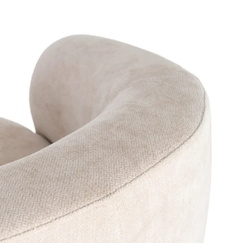 Fauteuil tissu crème piètement bois d'hévéa Ixia 73 cm — vue 3
