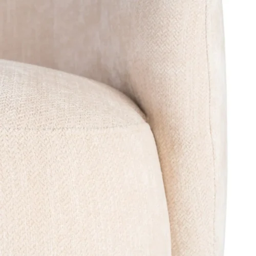 Fauteuil tissu crème piètement bois d'hévéa Ixia 73 cm — vue 6