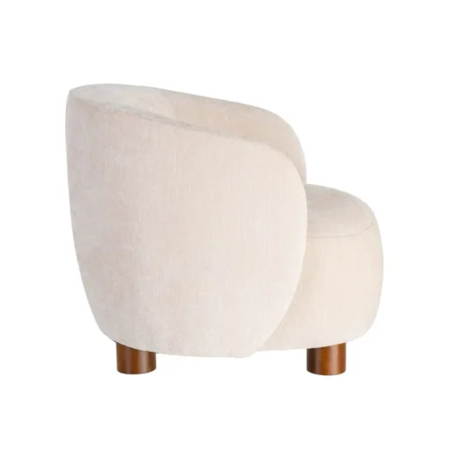 Fauteuil tissu crème piètement bois d'hévéa Ixia 73 cm — vue 7