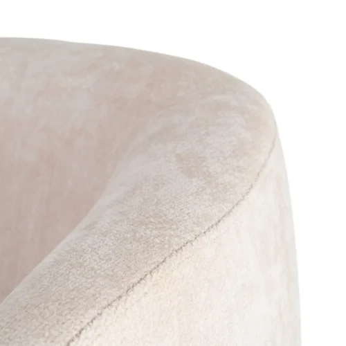 Fauteuil tissu crème piètement bois d'hévéa Ixia 73 cm — vue 8