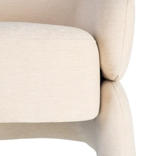 Fauteuil tissu crème structure en bois Ixia 77 cm — vue 3