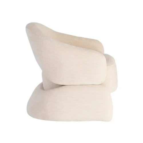 Fauteuil tissu crème structure en bois Ixia 77 cm — vue 5
