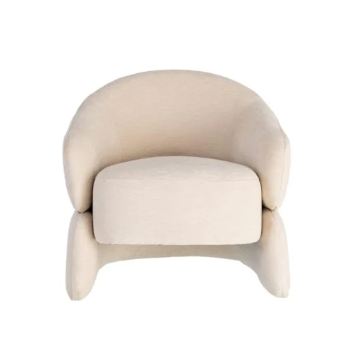 Fauteuil tissu crème structure en bois Ixia 77 cm — vue 8