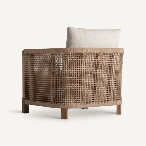Fauteuil Trena teck recyclé et blanc Vical Home — vue 4