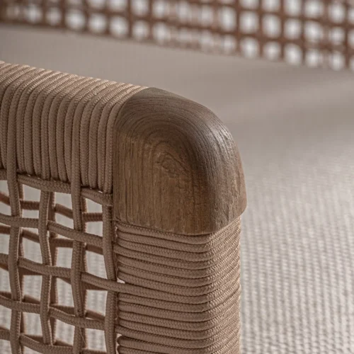 Fauteuil Trena teck recyclé et blanc Vical Home — vue 5