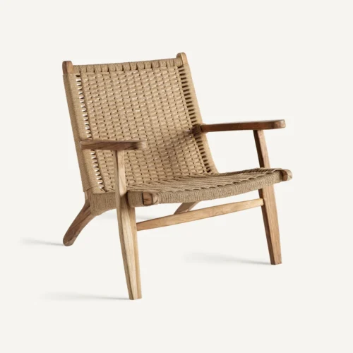 Fauteuil Vaduz teck et fibre naturelle Vical Home