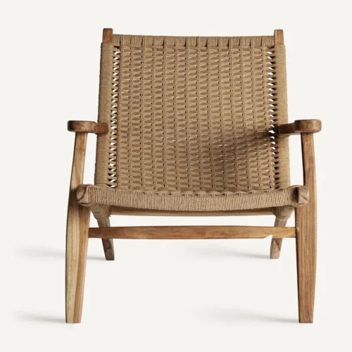 Fauteuil Vaduz teck et fibre naturelle Vical Home — vue 2