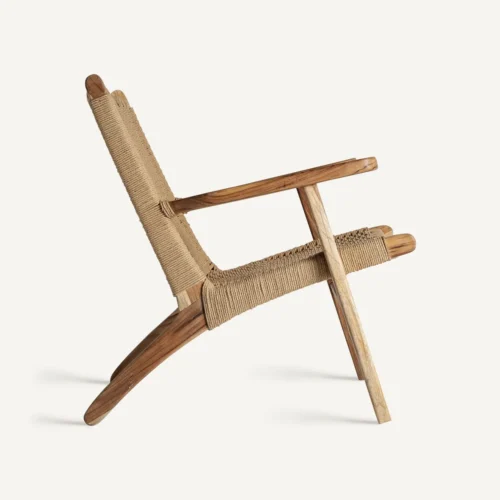 Fauteuil Vaduz teck et fibre naturelle Vical Home — vue 3